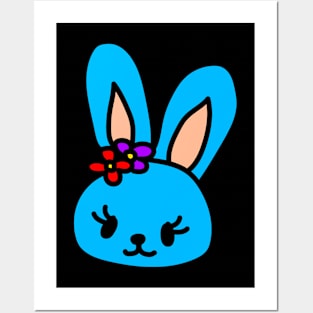 Blue bunny Posters and Art